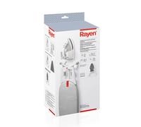 Rayen | Planche à repasser et cintre en fer | avec isolation thermique | Universel | Dimensions : 43 x 31,3 x 15 cm, blanc