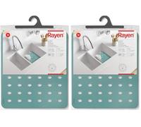 Rayen - Protège-Assiettes M - Préserve la Vaisselle - avec des Trous de Drainage - Protège l'évier - Antidérapant - Vert - 27.5x32 cm (Lot de 2)