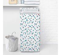 Rayen Housse pour lave-linge à chargement frontal 84x45x65 cm PVA étanche Blanc-Bleu