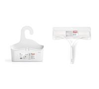 Rayen | Set Panier Suspendu Douche + Nettoyant Vitres Premium | Salle de Bain Propre | Blanc/Transparent