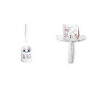 Rayen | Set Porte-Brosse Basic + Nettoyant Vitres | Salle de Bain et Vitres | Gris/Transparent