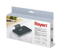 Rayen | Support pour Sacs Poubelle pour Porte d'armoire avec Couvercle | pour Porte Maximum 2 cm | Gris | 24,5 x 13,5 x 5,5 cm