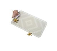 Rayen | Tapis de Douche Antidérapant à Ventouses, Caoutchouc, 35x65 cm | Adhère au fond et ne bouge pas, relief avec effet massage, s'enroule, se rince à l'eau, coloris blanc