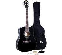 RayGar Guitare acoustique 4/4 avec cordes en acier Noir 104 cm