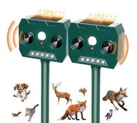 RAYGARD 2 Pièces Repulsif Chat Exterieur, Ultrason Solaire Répulsif pour Chiens Imperméable IP45 12m 120° Effaroucheur Animaux Jardin avec Lumière LED pour Chats Chiens Renards Martres