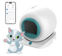 RayGenius Bac à LitièRe Autonettoyant pour Chat 65l TrèS Grand Bac à LitièRe Automatique avec ContrôLe App Toilette Intelligente pour Plusieurs Chats Suppression des Odeurs,Green