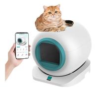 RayGenius Bac à LitièRe pour Chat Autonettoyant, Bac à LitièRe Automatique De Protection De SéCurité pour Plusieurs Chats, Extra Large/Isolation des Odeurs/ContrôLe par Application,Green