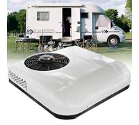 RayGenius Climatiseur RV 12v/24v Climatiseur spécial Parking, climatiseur de Toit Ultra-Mince pour Voiture, capacité de Refroidissement de 2600w, Facile à Installer pour Voiture RV Truck,12VDC-White