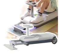 RayGenius Kart De Nettoyage pour Enfants, Chariot De Nettoyage De Sol à Vadrouille, Kart Portable, Kart De Nettoyage RéTractable à 5 Vitesses Variables, Roues Lumineuses Et Rangement.,DualDrive-Grey