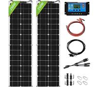 RayGenius Kit De Panneaux Solaires 400w à 2 Cellules avec RéGulateur De Charge (10a) Kit De Panneaux Solaires Monocristallins Flexibles à 2 Cellules De 400w,2x200