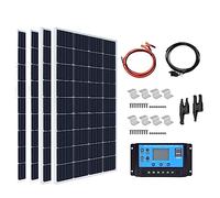 RayGenius Kit De Panneaux Solaires Monocristallins 400w 12v 800w avec RéGulateur De Charge 40A pour Caravanes ExtéRieures, Remorques De Bateau, Camping-Cars, Bateaux (avec Accessoires),Four