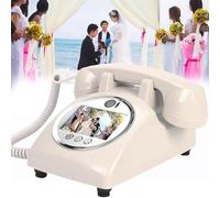 RayGenius Livre d'or Audio pour téléphone de Mariage Livre d'or Audio Enregistrer des Messages Audio personnalisés Livre d'or Style rétro Classique,Beige