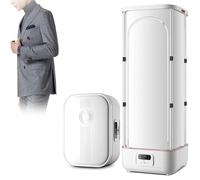 RayGenius Machine à Repasser Verticale Automatique,SéChoir Vapeur Portable - TéLéCommande + Minuterie Intelligente + Circulation d'air Chaud à 360°,Mini-SéChoir Pliable,Basic