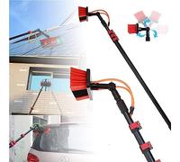 RayGenius Perche TéLescopique De 30 Pieds pour Le Nettoyage des FenêTres, Extensible pour Le Nettoyage des Toits De VéRandas (12m).,35cmbrushhead-7.2M/24FT