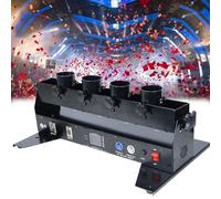 RayGenius Pistolet à Confettis Portable à 4 Coups, à Confettis éLectrique, Machine à Confettis, Lanceur De Confettis DJ Professionnel pour La ScèNe Et Les Mariages