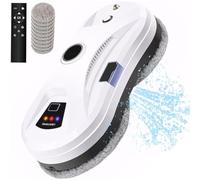 RayGenius Robot Laveur De Vitres, Robot Laveur De Vitres éLectrique Automatique avec Jet d'eau, Robot Laveur De Vitres TéLéCommandé 5600pa Aspiration Puissante