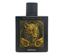 RayhaanTiger Cal Cologne Edition Extrait de parfum en vaporisateur unisexe 3,4 oz - 30 % huile parfumée de luxe avec oud, safran, ambre, vanille et bois de santal | 100 ml avec autocollant Kajal