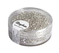 Rayher 1405522 rocailles, 2,6 mm ø Boîte, avec Reflets Argentés, 16 G, Argent