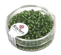Rayher 1405529 rocailles, 2,6 mm ø Boîte, avec Reflets Argentés, 16 G, Vert