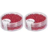 Rayher 1405618 Weber rocailles, 2,6 mm àž, opaque, boîte 17 g, rouge (Lot de 2)