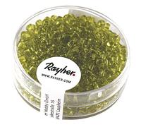 Rayher 1405711 rocailles, 2,6 mm ø, transparent, boîte 17 g, est-à -dire Vert