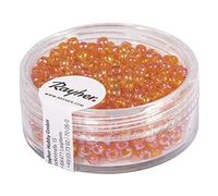 Rayher 1405834 rocailles, 2,6 mm ø, transp. Gelüstert, Boîte 17 g, Orange