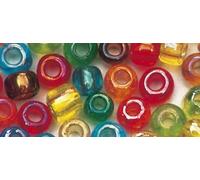 Rayher 1405849 rocailles, 2,6 mm ø, transp. Gelüstert, Boîte 17 g, gemisc