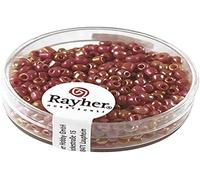 Rayher 1405934 rocailles, 2,6 mm ø, opaque gelüstert, boîte 17 g, orange