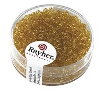 Rayher 1406004 Perles de rocaille 2 mm ø, Transparent, Boîte 17 g, M. Marron
