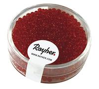 Rayher 1406018 rocailles, 2 mm à Weber, transparent, boîte 17 g, rouge