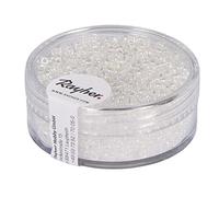 Rayher 1406122 rocailles, 2 mm à Weber, transp. Gelüstert, Boîte 17 g, Argent