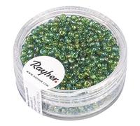 Rayher 1406129 rocailles, 2 mm à Weber, transp. gelüstert, boîte 17 g, vert