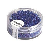 Rayher 1406210 rocailles, 2 mm à Weber, Opaque Gelüstert, Boîte 17 g, Bleu foncé