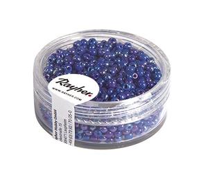 Rayher 1406210 rocailles, 2 mm à Weber, Opaque Gelüstert, Boîte 17 g, Bleu foncé