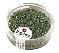 Rayher 1406229 rocailles, 2 mm à Weber, Opaque Gelüstert, Boîte 17 g, Vert