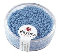 Rayher 1406308 rocailles, 2 mm à Weber, opaque, boîte 17 g, h. Bleu