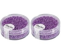 Rayher 1406435 rocailles, 2 mm à Weber, avec Reflets Argentés, Boîte 17 g, Lilas, Petit (Lot de 2)