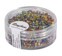 Rayher 1406449 rocailles, 2 mm à Weber, avec reflets argentés, boîte 17 g, Mélange