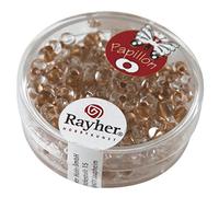 Rayher 14143640 papillon de rocailles, 3,2 x 6,5 mm, boîte 18 g, brill. cuivre