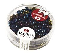 Rayher 14143830 papillon de rocailles, 3,2 x 6,5 mm, saphir, boîte 18 g