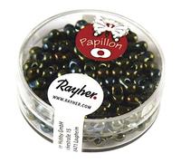 Rayher 14143840 Papillon de rocailles, 3,2 x 6,5 mm, Boîte 18 g, émeraude