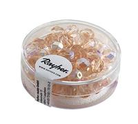 Rayher 14201810 Schliff perles de verre 6 mm ø, irisé, boîte 50 unités,