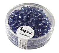 Rayher 1430008 rocailles, 4 mm à Weber, avec Reflets Argentés, Boîte 17 g, h. Bleu