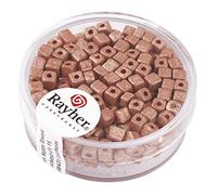 Rayher 14308254 Cube Métallique, Mat, 3,4 mm, Boîte 15 g, Rose