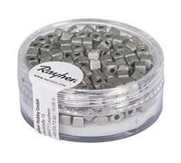 Rayher 14308610 Cube métallique, mat, 3,4 mm, boîte 15 g, brill. Argent