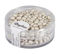 Rayher 14316102 Boîte de perles de rocaille métalliques Blanc mat 4 mm 17 g