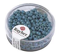 Rayher 14316404 Boîte de 17 g de perles de rocaille métalliques, mat, 4 mm, turquoise