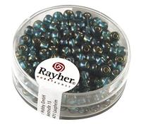 Rayher 14383429 perles de rocaille avec reflets argentés + Rainbow, Weber à 4 mm, boîte 17 g, SM