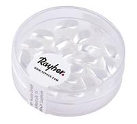 Rayher 14408100 Renaissance Olive, 9 x 6 mm, boîte de 20 pièces, Blanc Neige