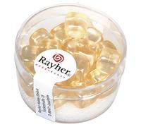 Rayher 14464104 Lot de 18 Cubes en Verre Ivoire 8 x 9 mm